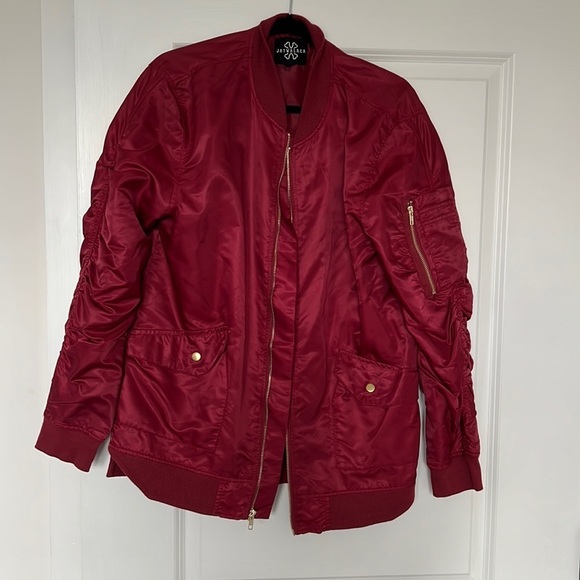 Red zip up bomber jacket-perfect Spring jacket - Picture 1 of 3